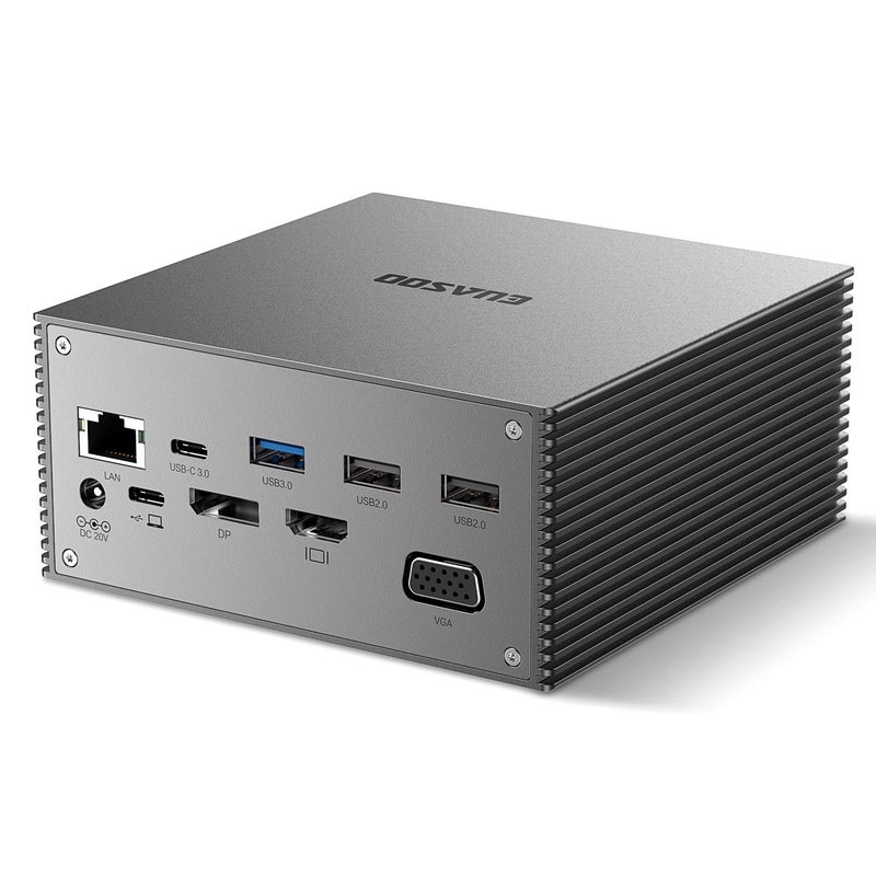 EUASOO USB-C Docking Station 16 in 1 Triple Display USB C Dock with Charging Support, 4K HDMI, DP, VGA, 7 USB Ports, Ethernet, SD/TF Card Reader for MacBook and Windows, MacOS only Support Mirror Mode - Image 1